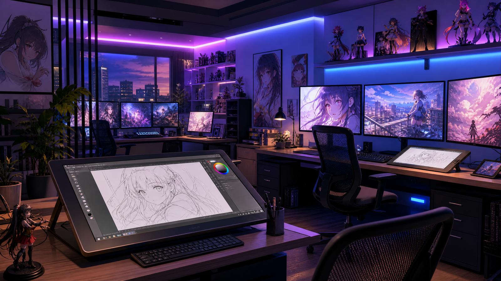 同人动漫动漫制作工作室实景